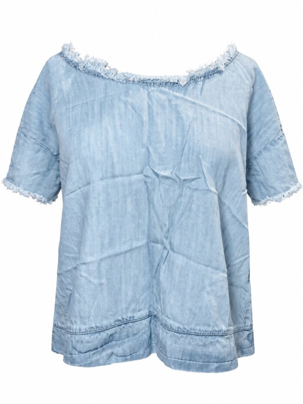 Velvet by Graham & Spencer x Always Judging Chambray Off Shoulder Top XS